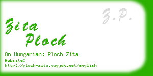 zita ploch business card